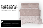 Duvet Comforter and Shams Mockup Set