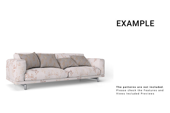 Sofa and Throw Pillows Set in Product Mockups - product preview 4
