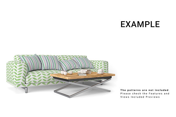 Sofa and Throw Pillows Set in Product Mockups - product preview 7