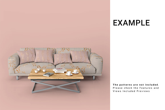 Sofa and Throw Pillows Set in Product Mockups - product preview 9