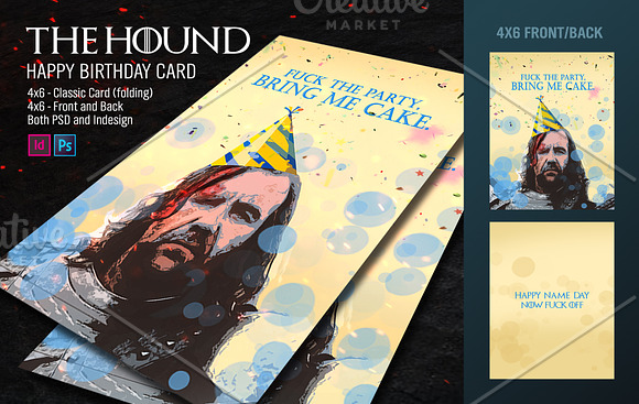 Happy Nameday - The Hound in Postcard Templates - product preview 1