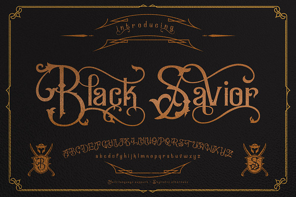 Black Savior Victorian retro Font