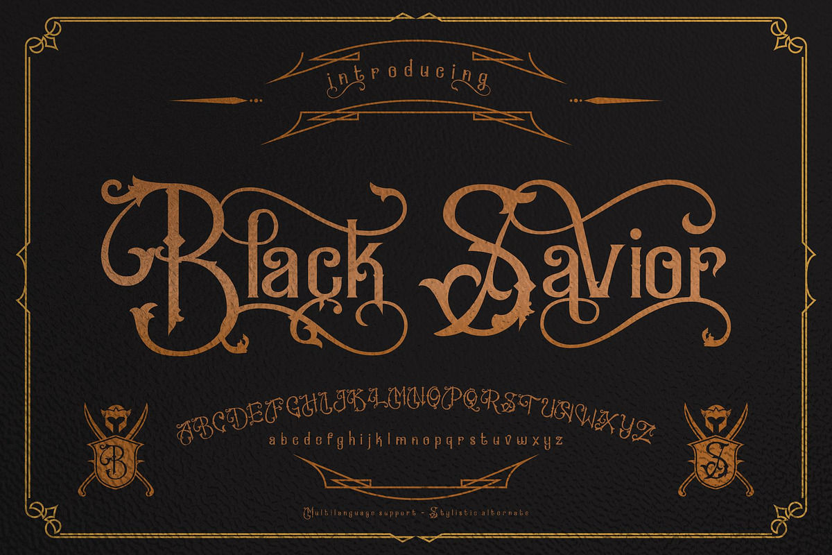 Black Savior Victorian retro Font in Display Fonts - product preview 8