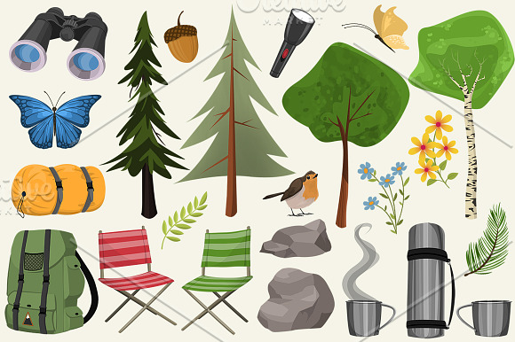 Happy Camper Graphics Collection in Illustrations - product preview 2
