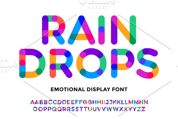 Colorful bright alphabet and font