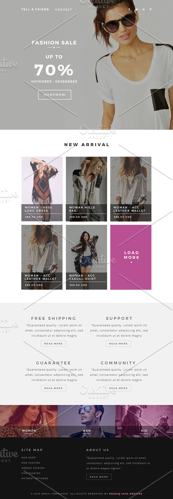 Responsive Fashion Email Templates in Mailchimp Templates - product preview 1
