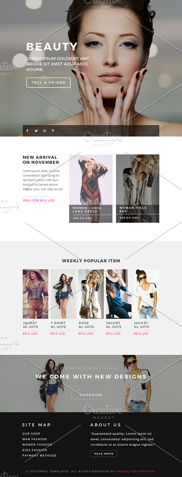 Responsive Fashion Email Templates in Mailchimp Templates - product preview 2