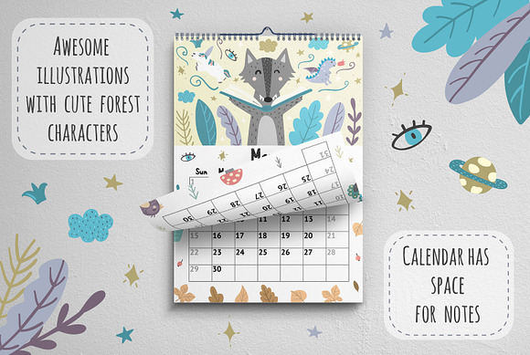 2020 Forest Calendar Template in Stationery Templates - product preview 2