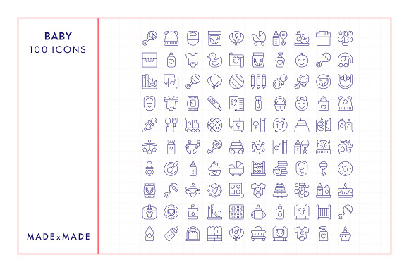 Line Icons – Baby in Baby Icons - product preview 5