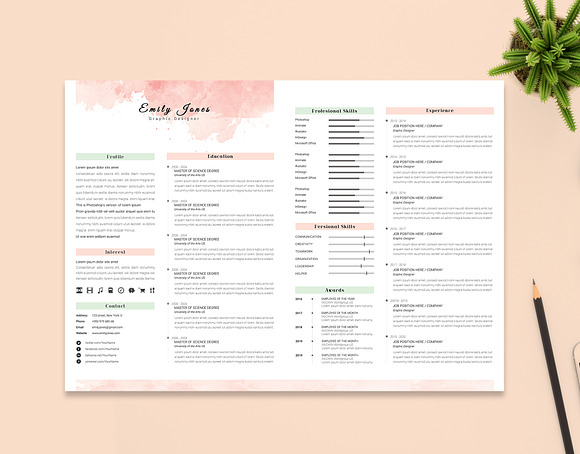 2 Page Resume & CoverLetter Template in Resume Templates - product preview 1