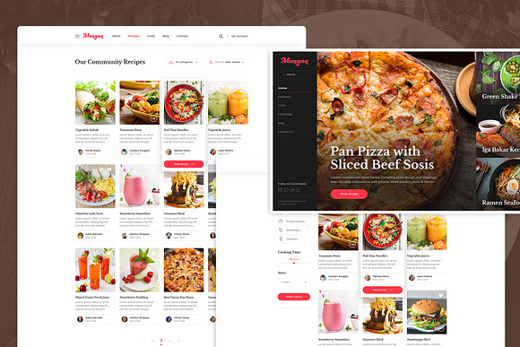 Mangan - Food Recipe Sharing PSD in UI Kits and Libraries - product preview 2