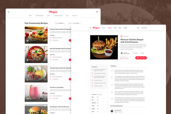 Mangan - Food Recipe Sharing PSD in UI Kits and Libraries - product preview 3