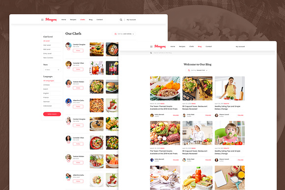 Mangan - Food Recipe Sharing PSD in UI Kits and Libraries - product preview 4