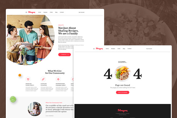 Mangan - Food Recipe Sharing PSD in UI Kits and Libraries - product preview 5