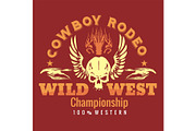 Wild west - cowboy rodeo. Vector