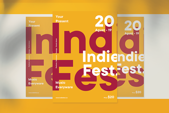 Indie Fest Flyer Template in Flyer Templates - product preview 2