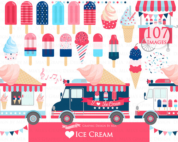 Ice Cream Party, Ice Cream Truck in Illustrations - product preview 2