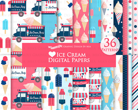 Ice Cream Party, Ice Cream Truck in Illustrations - product preview 5