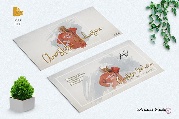 Watercolour Business Card Template in Business Card Templates - product preview 2