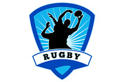 rugby player lineout catch shield