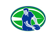 rugby player passing ball