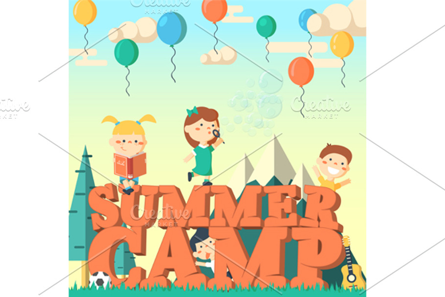 Summer camp illustration in Graphics - product preview 8