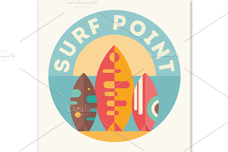 Surf Point Emblem in Logo Templates - product preview 8