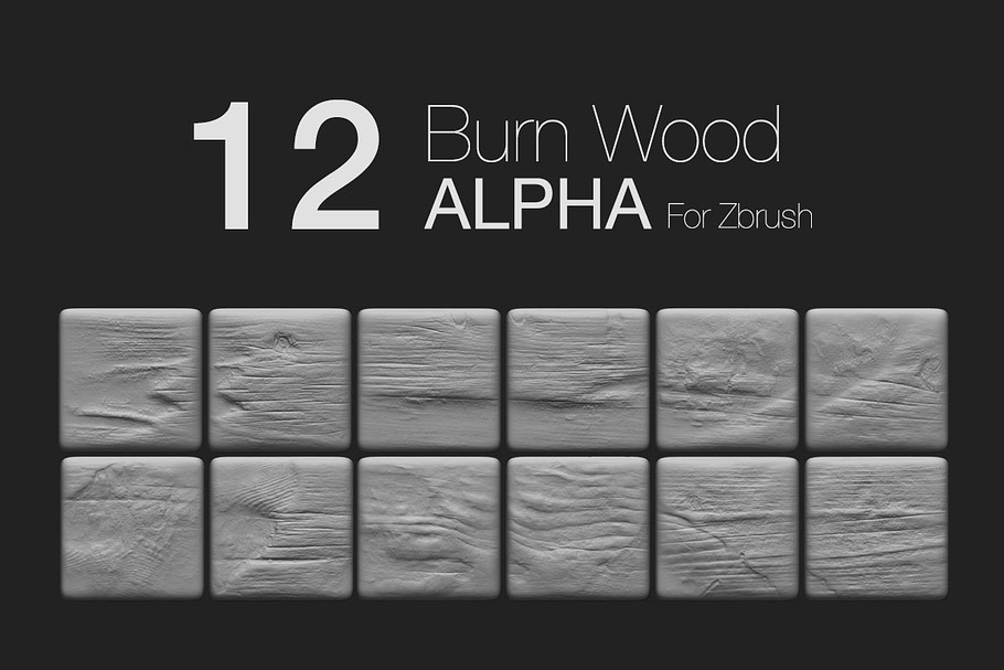 Zbrush - 12 BurnWood Alpha in Man-Made - product preview 8