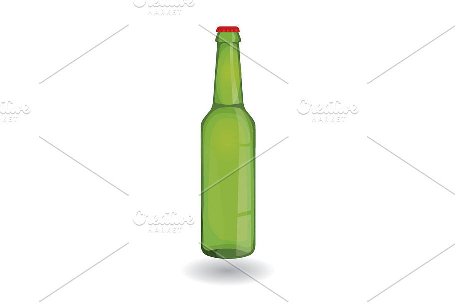 green glass beer bottle
