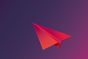 Colourful paper plane. Aircraft