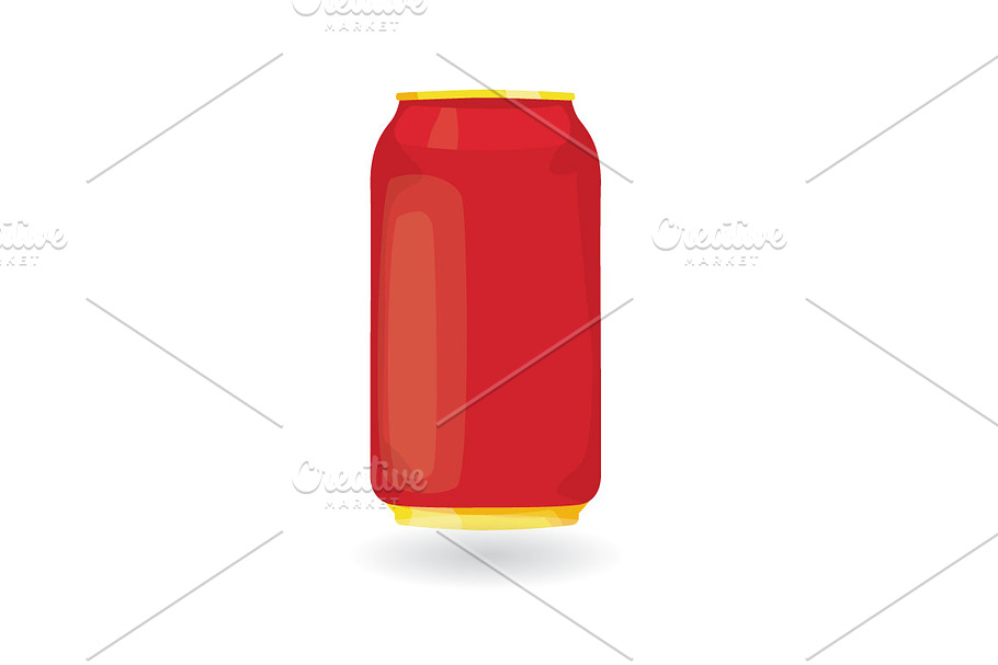 red  aluminium can in Illustrations - product preview 8