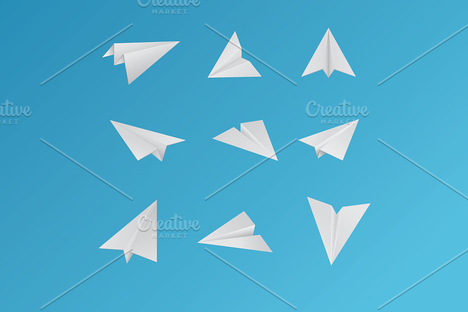 Set of paper plane in Illustrations - product preview 8