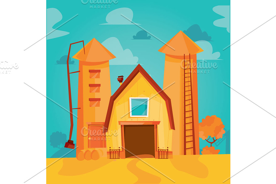 Warehouse, Farm house in Illustrations - product preview 8