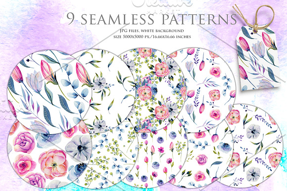 Wyoming flowers. Watercolor clipart. in Illustrations - product preview 6