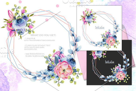 Wyoming flowers. Watercolor clipart. in Illustrations - product preview 8