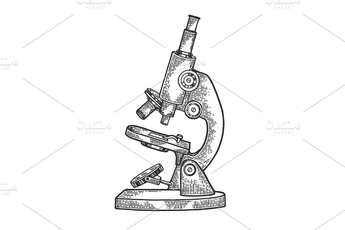 Microscope sketch engraving vector in Illustrations - product preview 8
