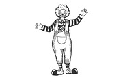 Circus clown funnyman sketch vector