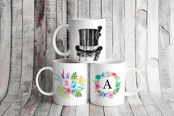 3 mugs Coffee mug mockup three cups in Product Mockups - product preview 1