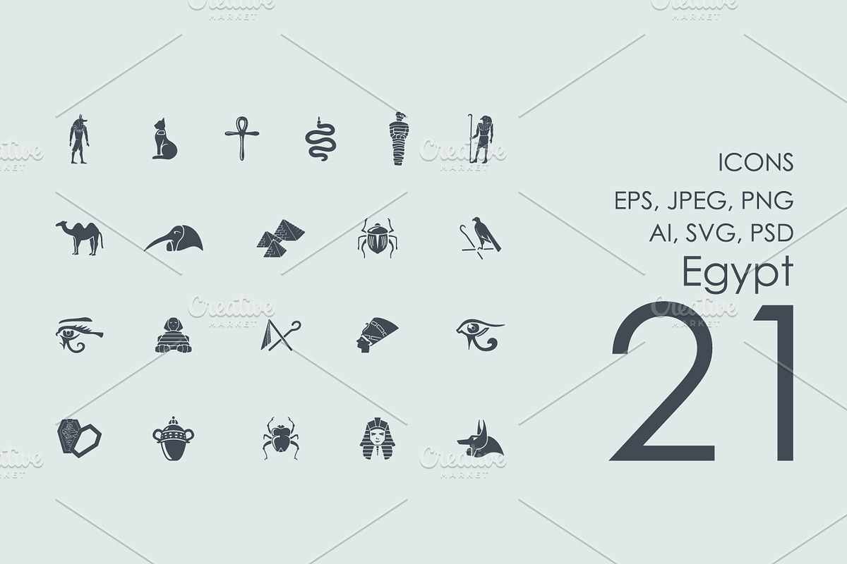 21 Egypt icons in Graphics - product preview 8