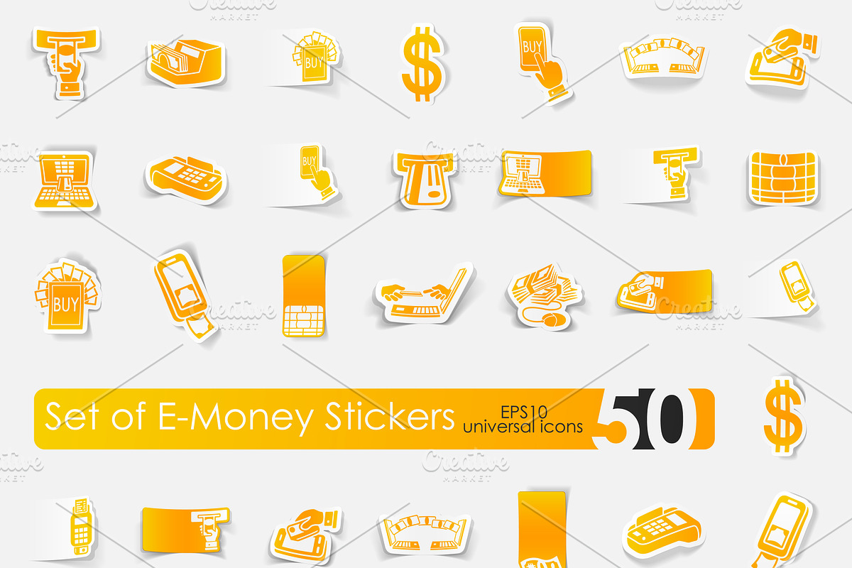 50 e-money stickers in Graphics - product preview 8
