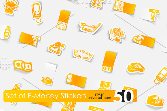 50 e-money stickers in Graphics - product preview 1