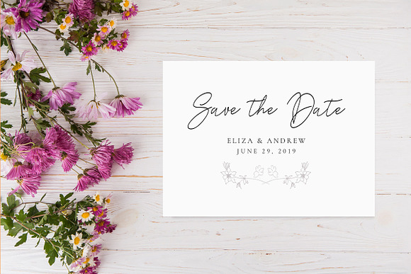 Dainty Floral Wedding Invitation Set in Stationery Templates - product preview 3