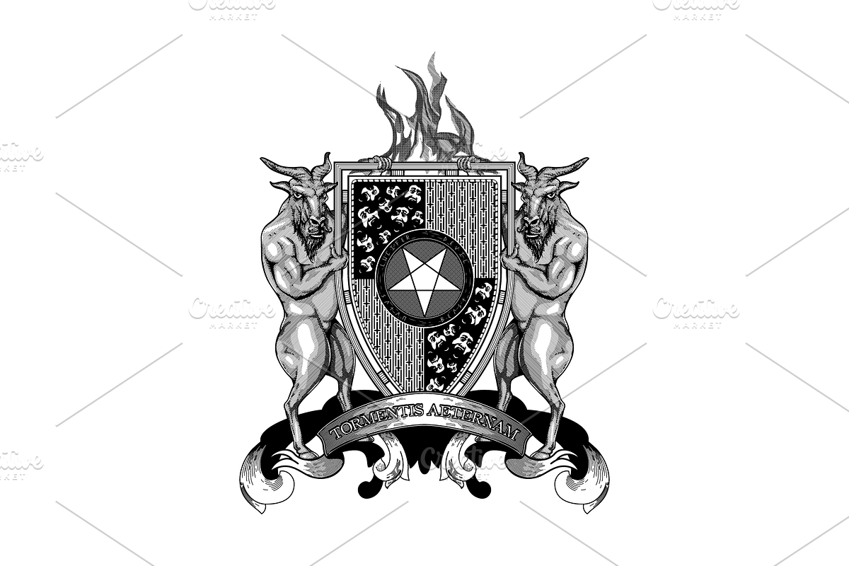 Coat of Arms Crest of Hell, Devil in Illustrations - product preview 8