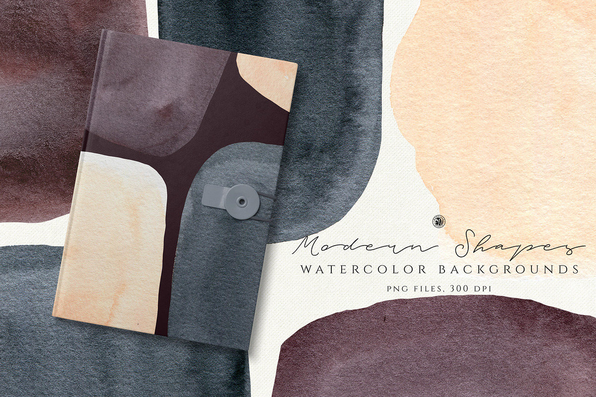 Watercolor Backgrounds Modern Shapes in Objects - product preview 8