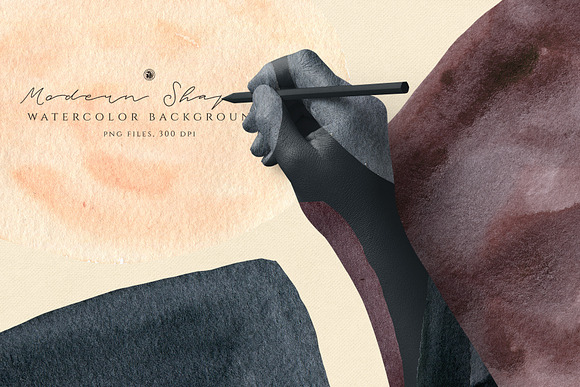 Watercolor Backgrounds Modern Shapes in Objects - product preview 1