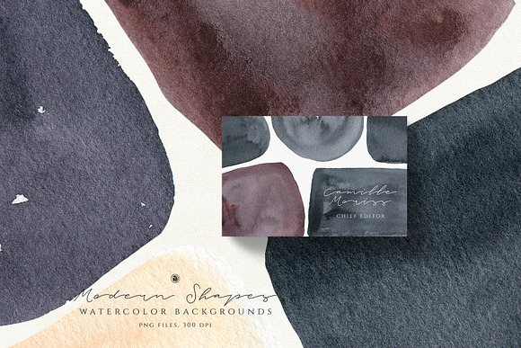 Watercolor Backgrounds Modern Shapes in Objects - product preview 4