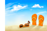 Summer vacation background. Vector