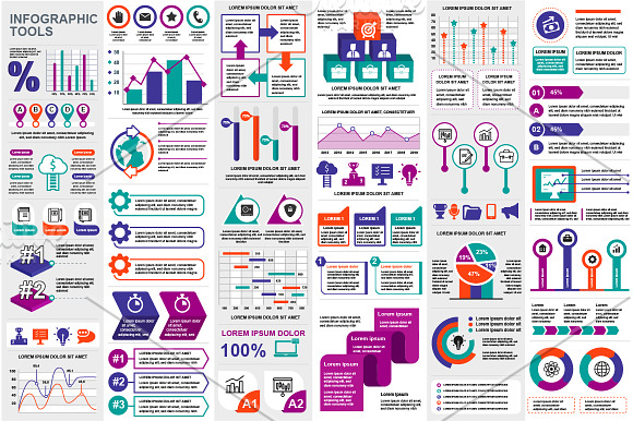 Infographic Elements Mega Bundle in Presentation Templates - product preview 2