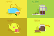 Tea design concept set