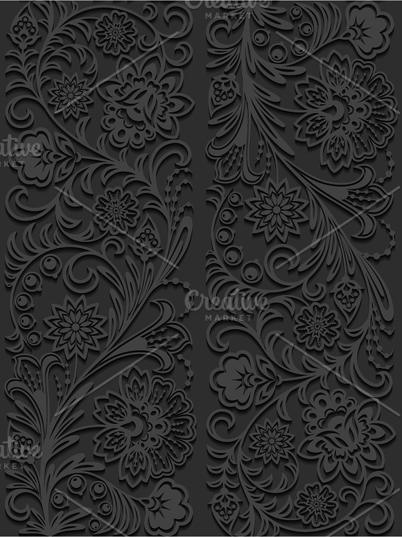 Set of seamless floral patterns in Patterns - product preview 1